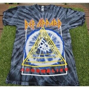 Retro Def Leppard Adrenalize Cotton Tie Dye T-Shirt US Men's Size Small EUC